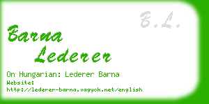 barna lederer business card